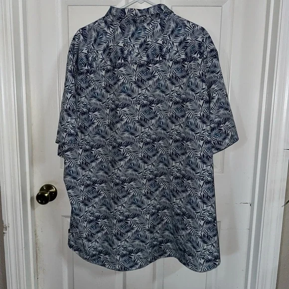 Chaps Men's Navy Palm Pattern Shirt - Picture 3 of 3